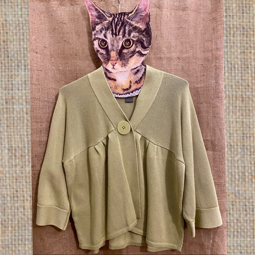 Ann Taylor Chartreuse Cotton Cardi 💚